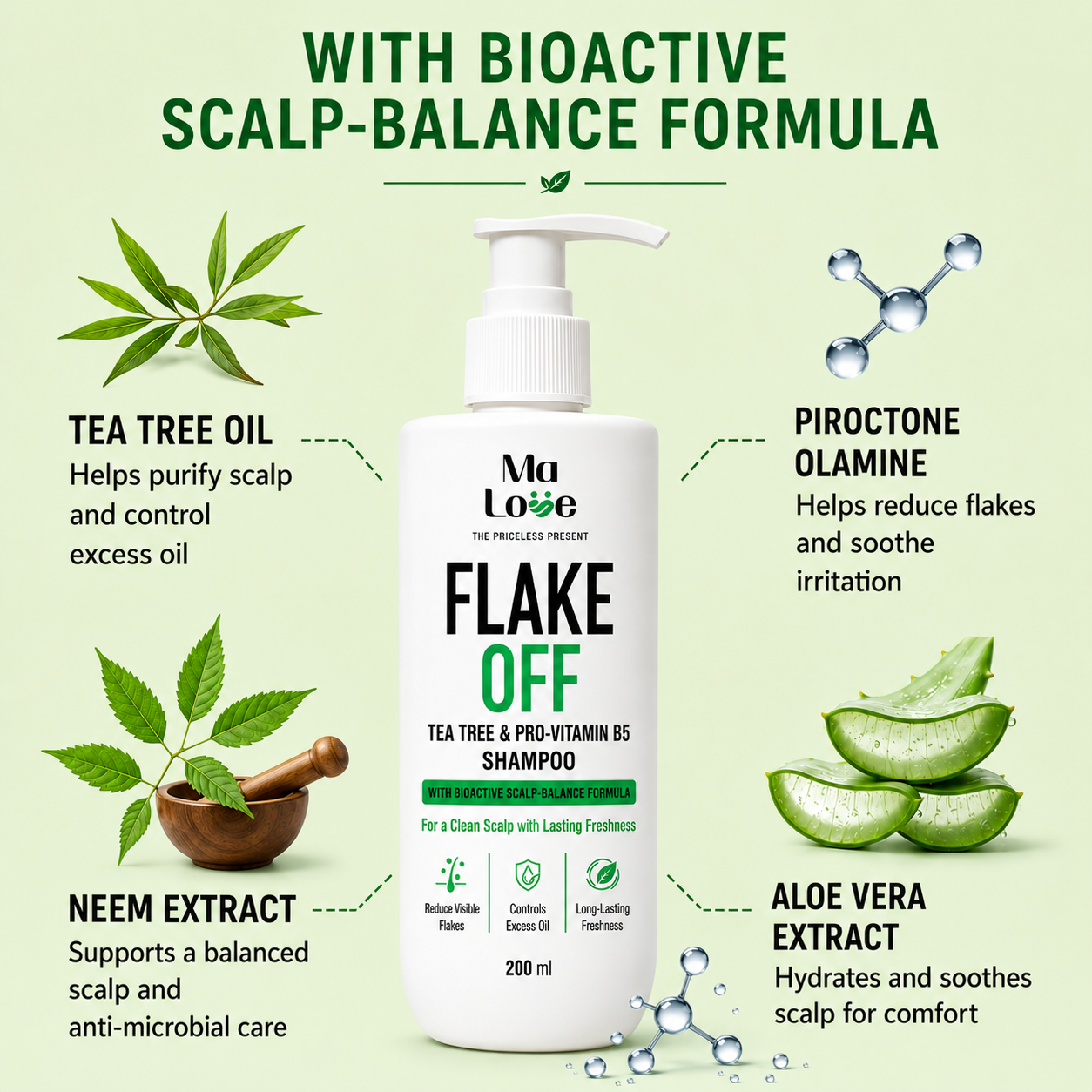 Flake Off Tea Tree & Pro-Vitamin B5 Anti-Dandruff Shampoo